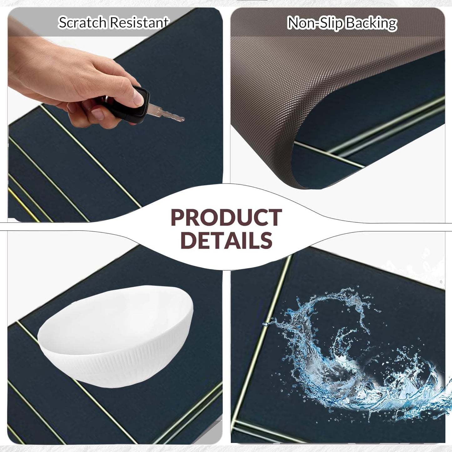 Kitchen Mats for Floor Anti Slip 2 Pcs Waterproof Kitchens